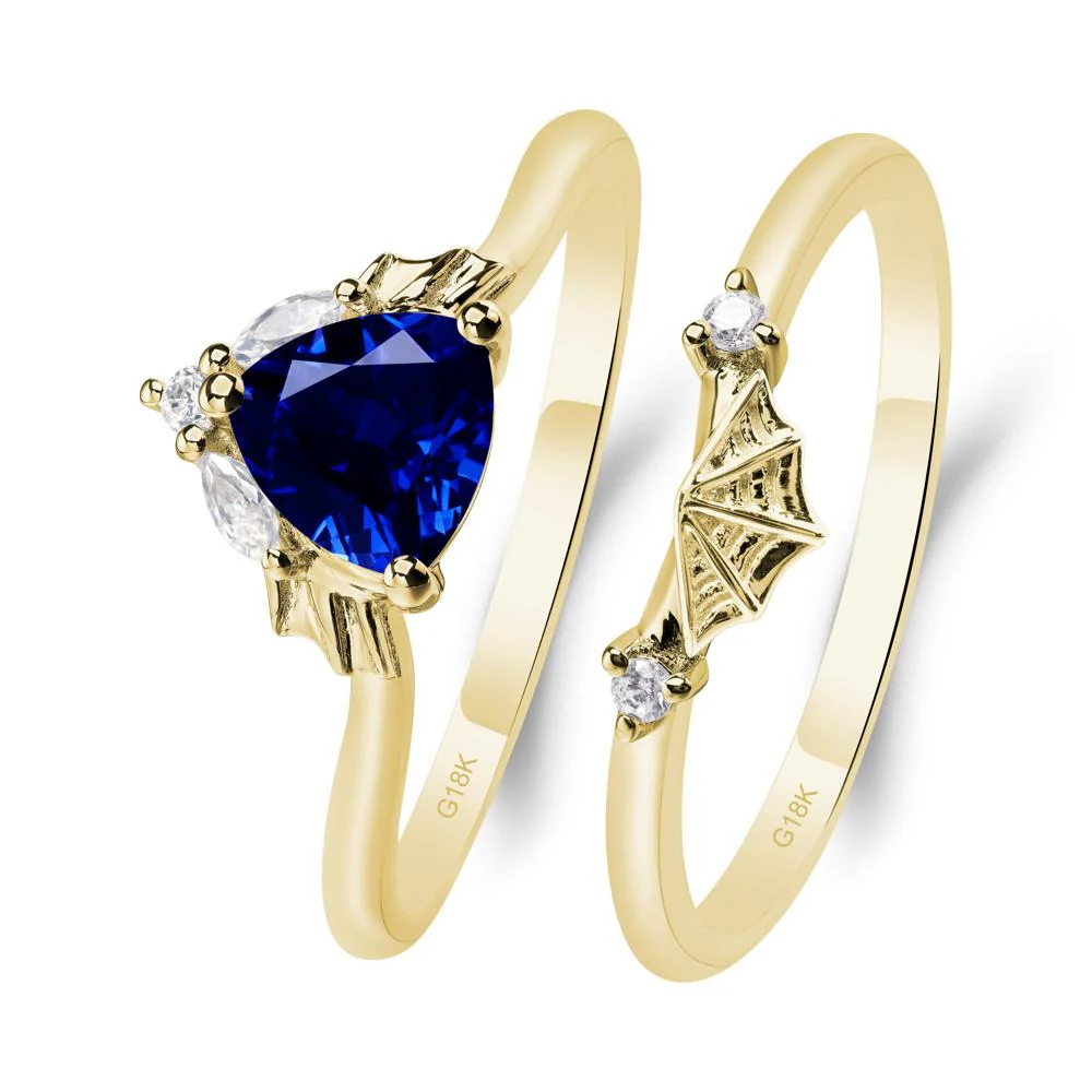 Sapphire Bat and Spider Web Ring Set - Image 8