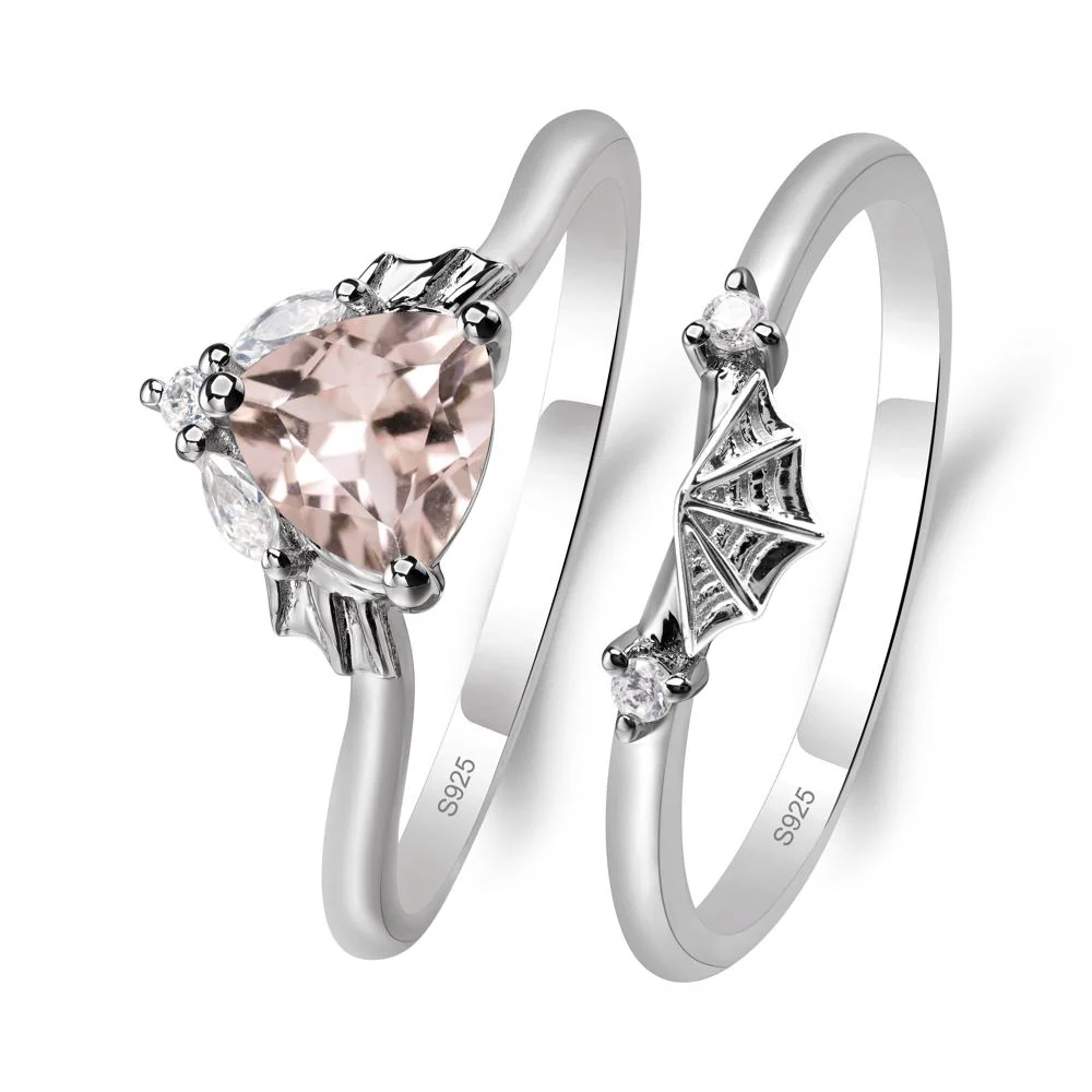 Morganite Gothic Wedding Ring Sets