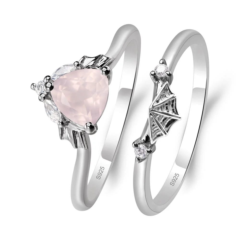 Rose Quartz Gothic Engagement Ring - Image 2