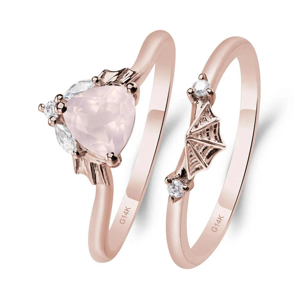 Rose Quartz Gothic Engagement Ring - Image 5