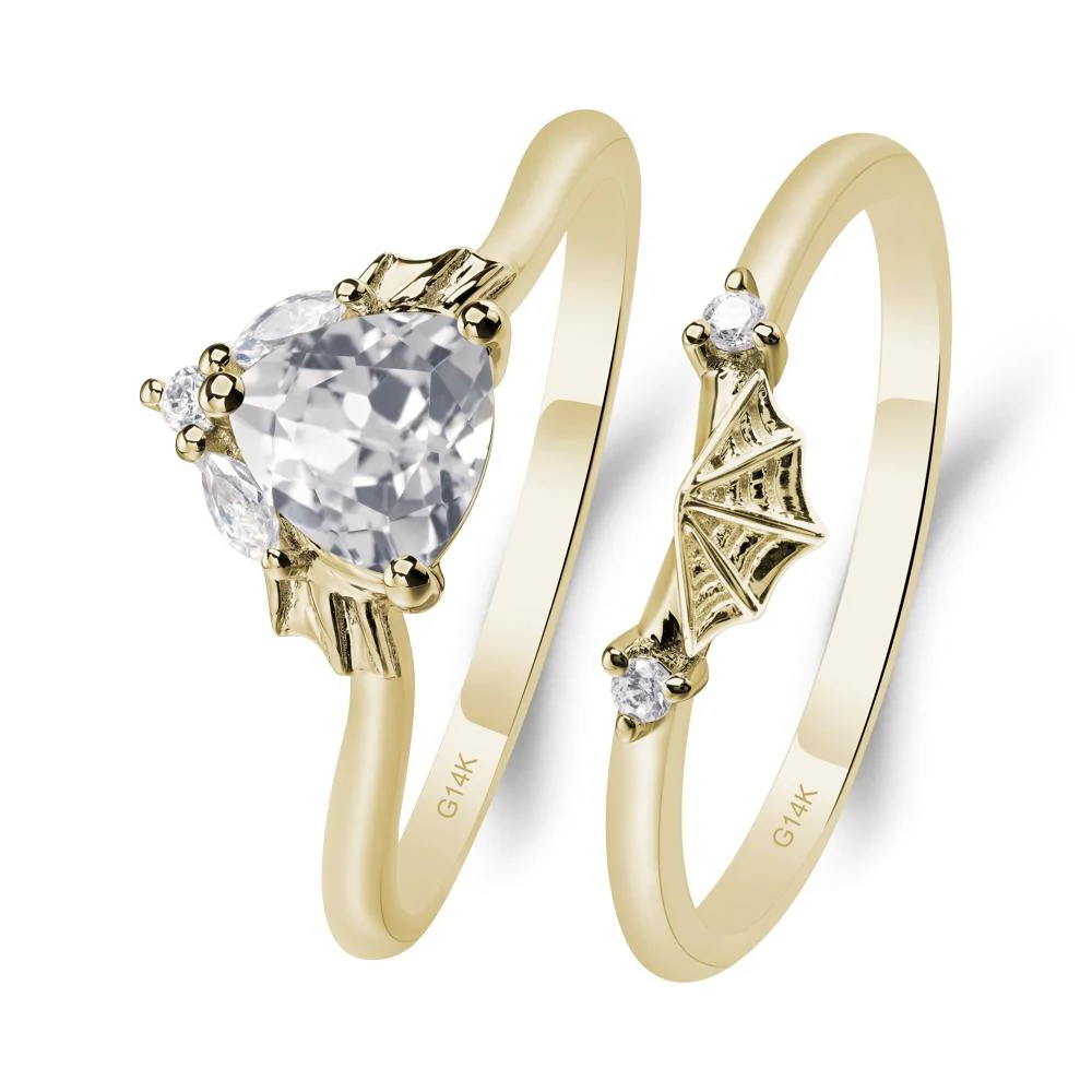 White Topaz Spider Web Ring