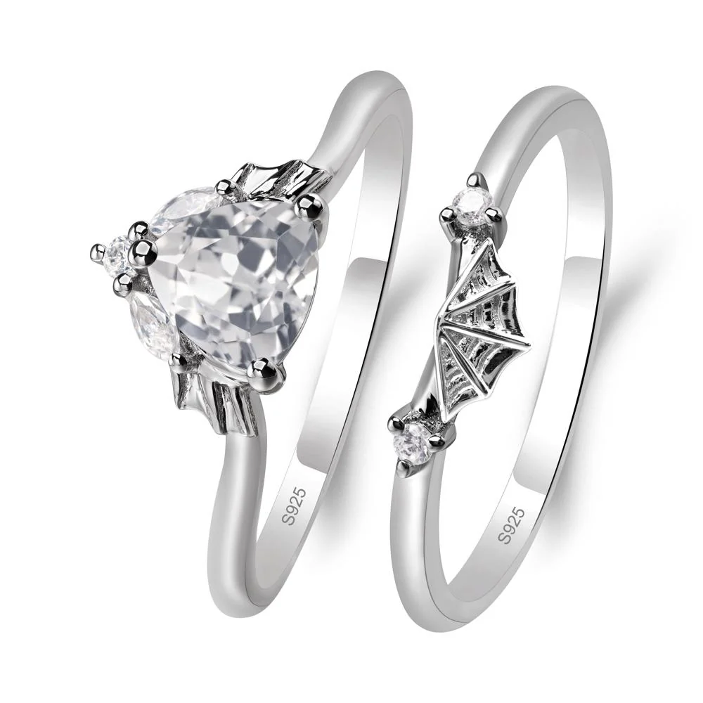 White Topaz Spider Web Ring - Image 2
