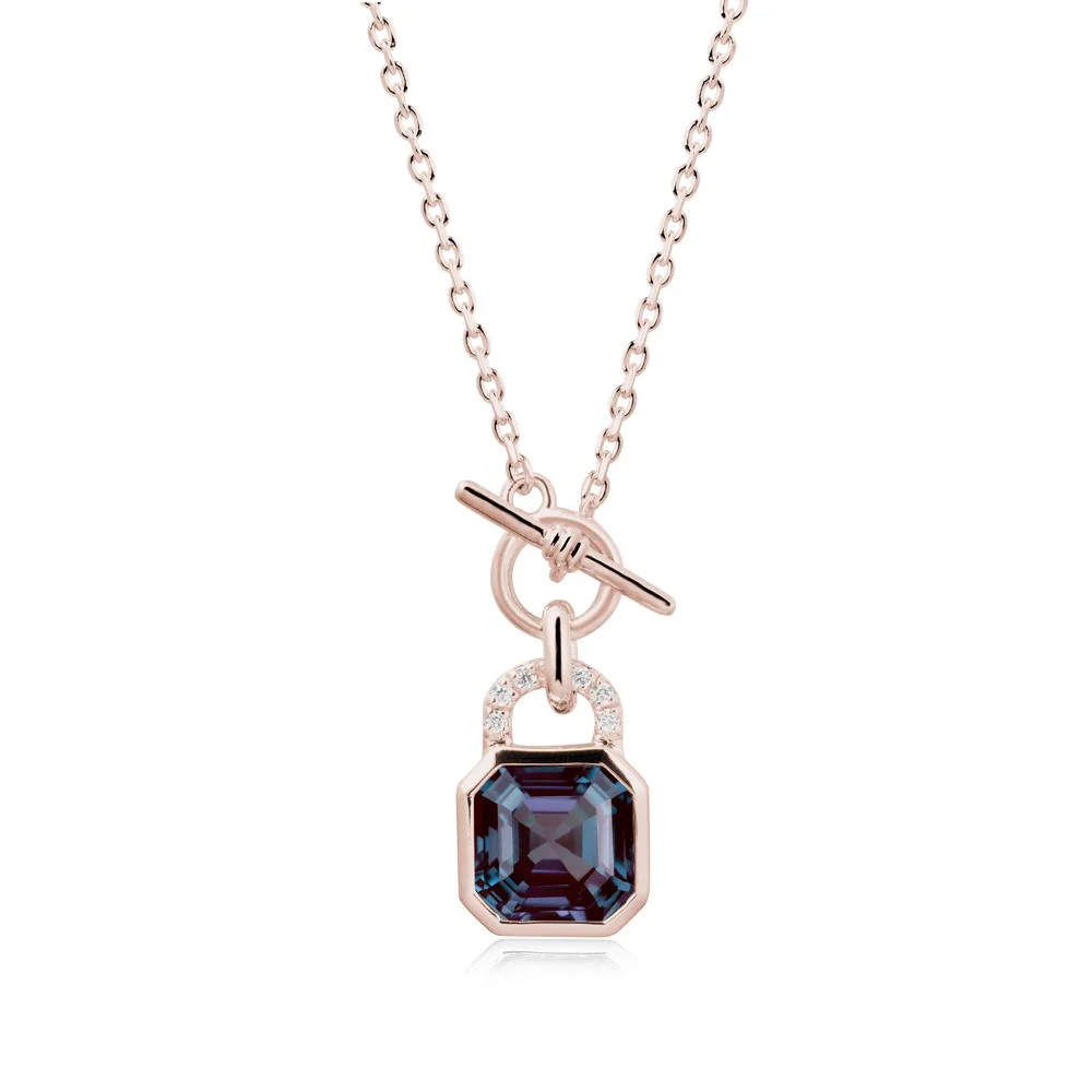 Bezel Alexandrite Toggle Necklace - Image 2