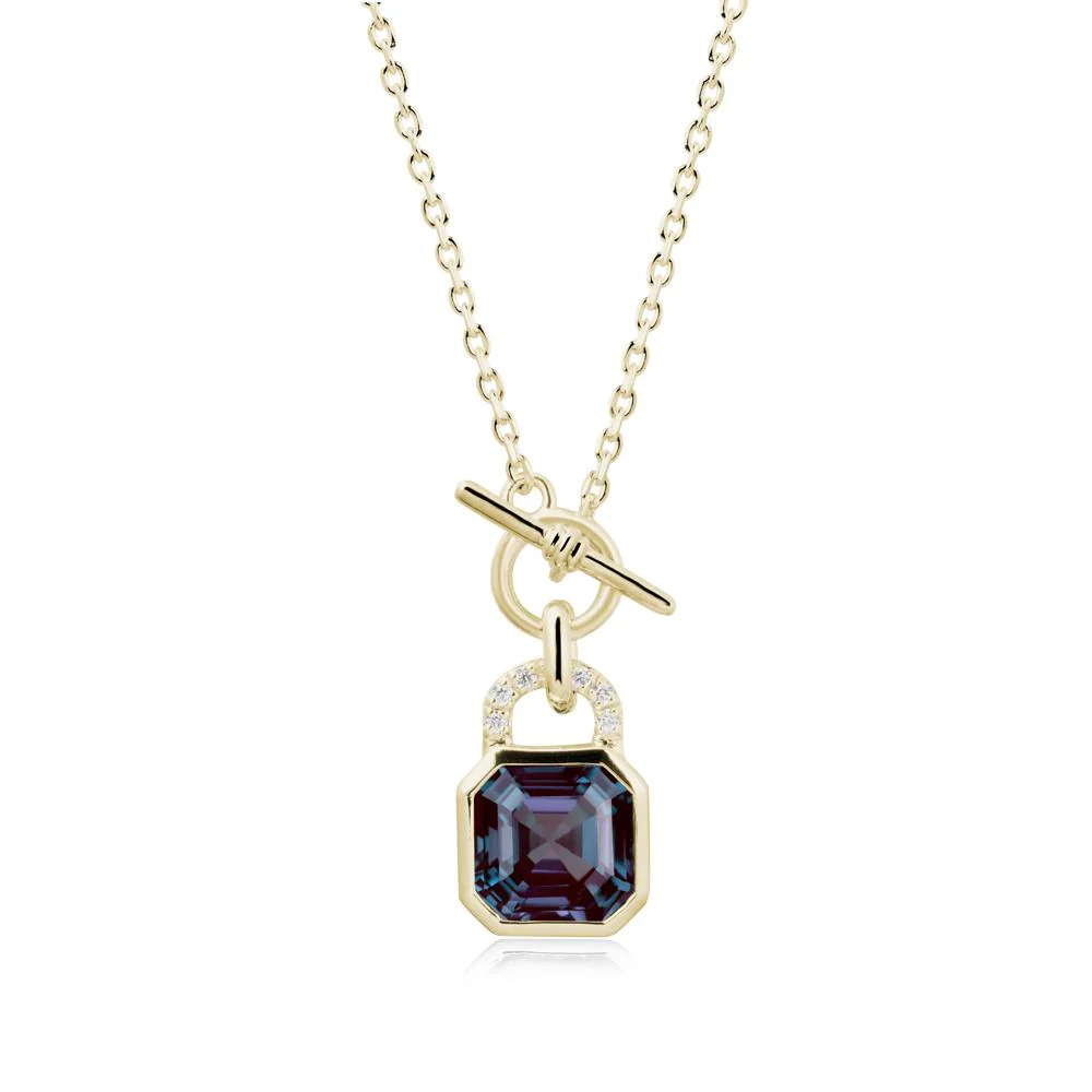 Bezel Alexandrite Toggle Necklace - Image 4