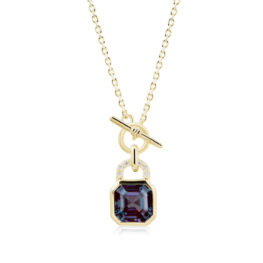 Bezel Alexandrite Toggle Necklace - Image 7