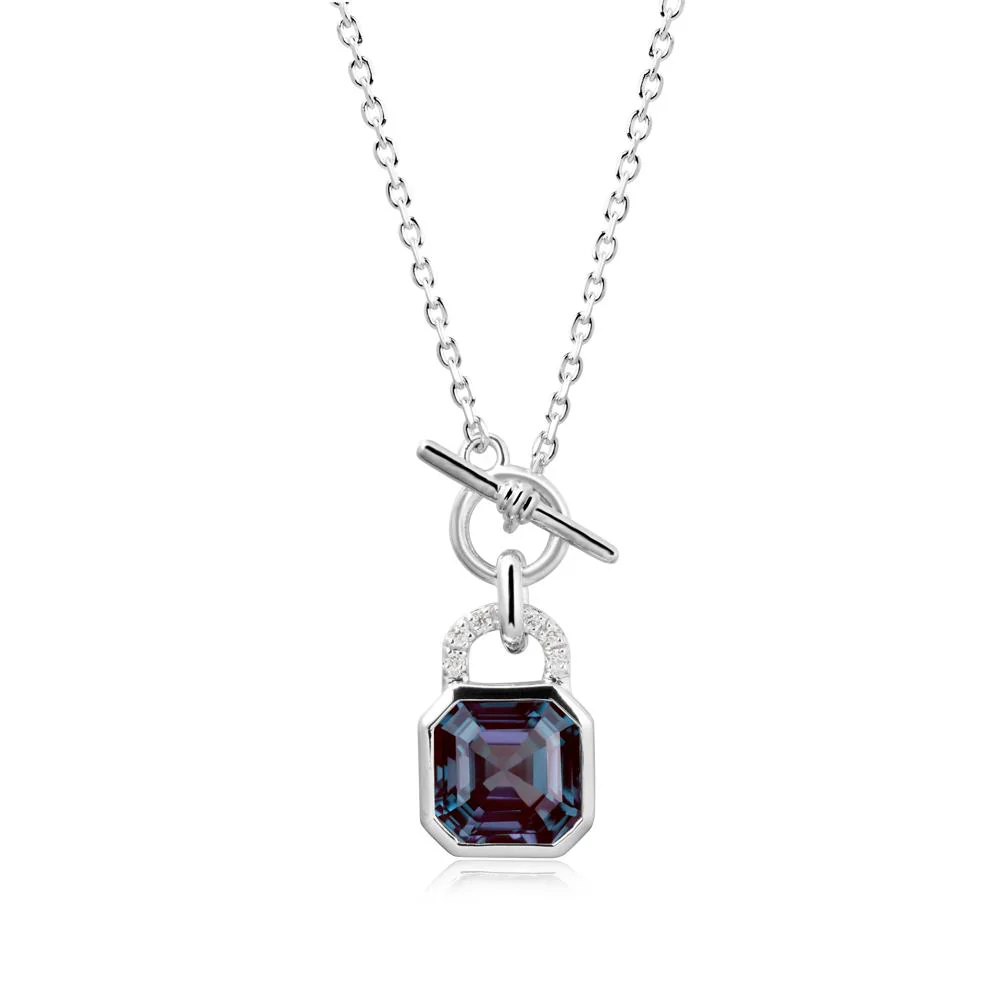 Bezel Alexandrite Toggle Necklace - Image 9