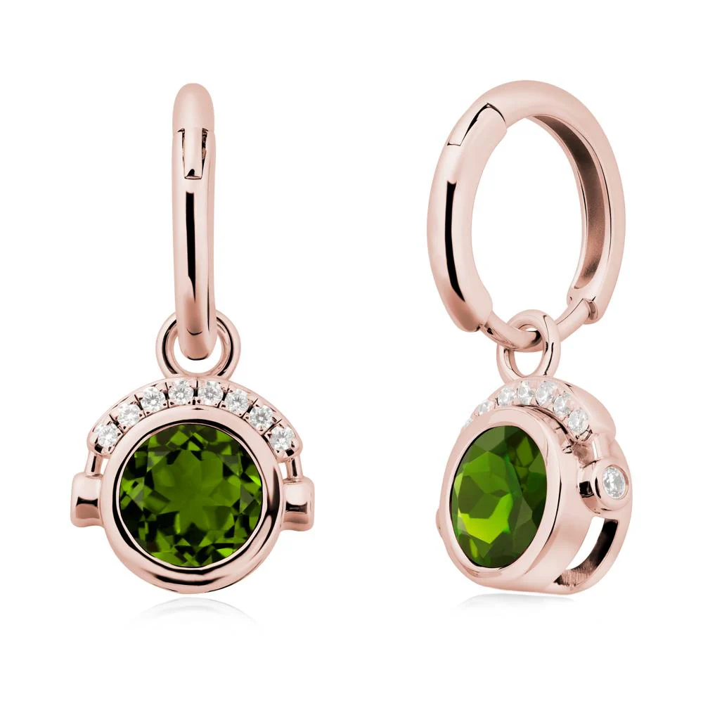 Bezel Diopside Earrings Inspired By Headphones - Image 4