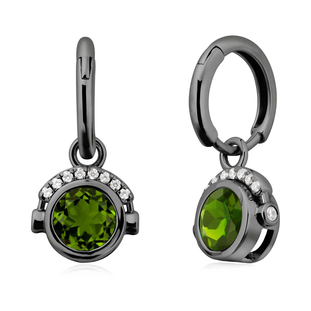 Bezel Diopside Earrings Inspired By Headphones - Image 7