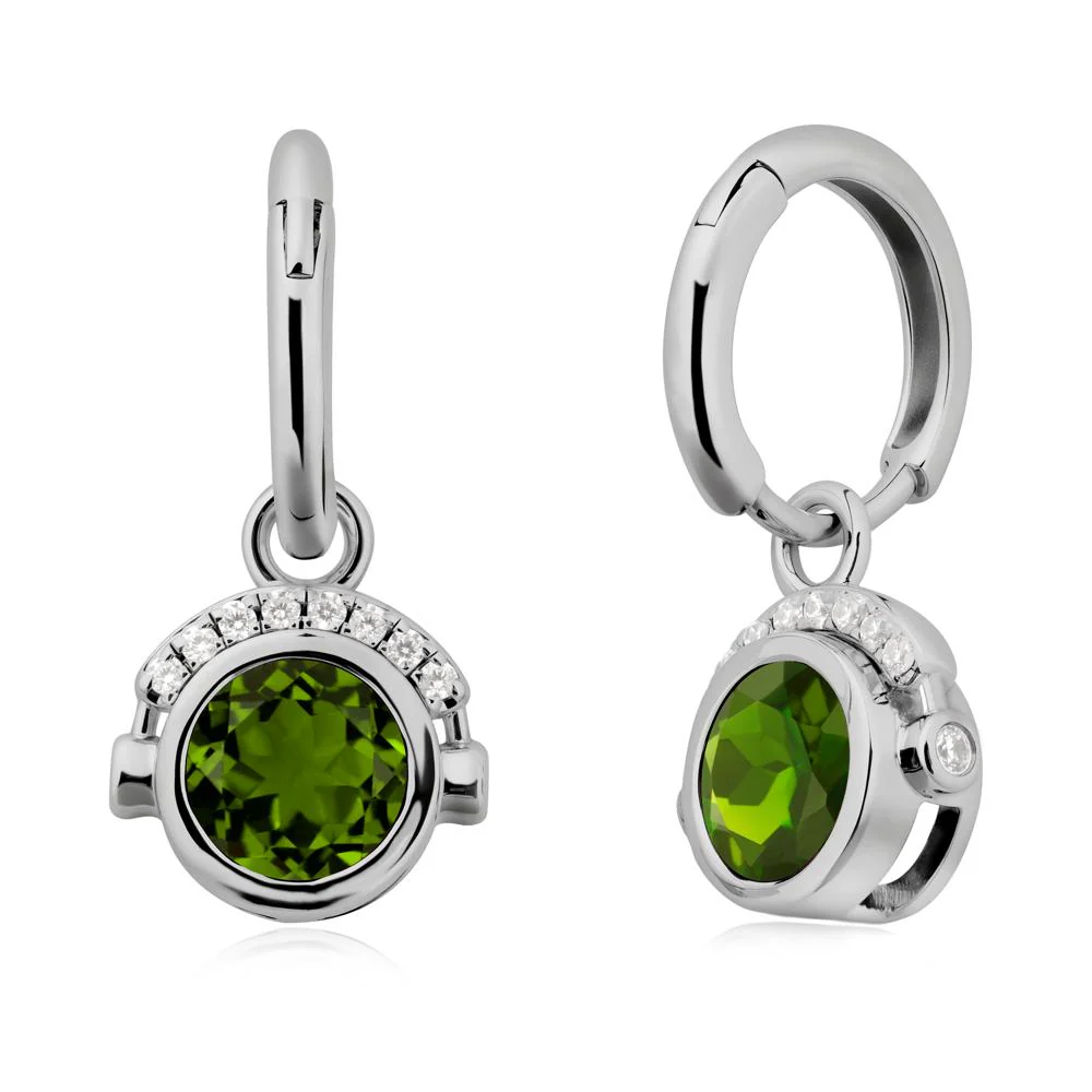 Bezel Diopside Earrings Inspired By Headphones - Image 8