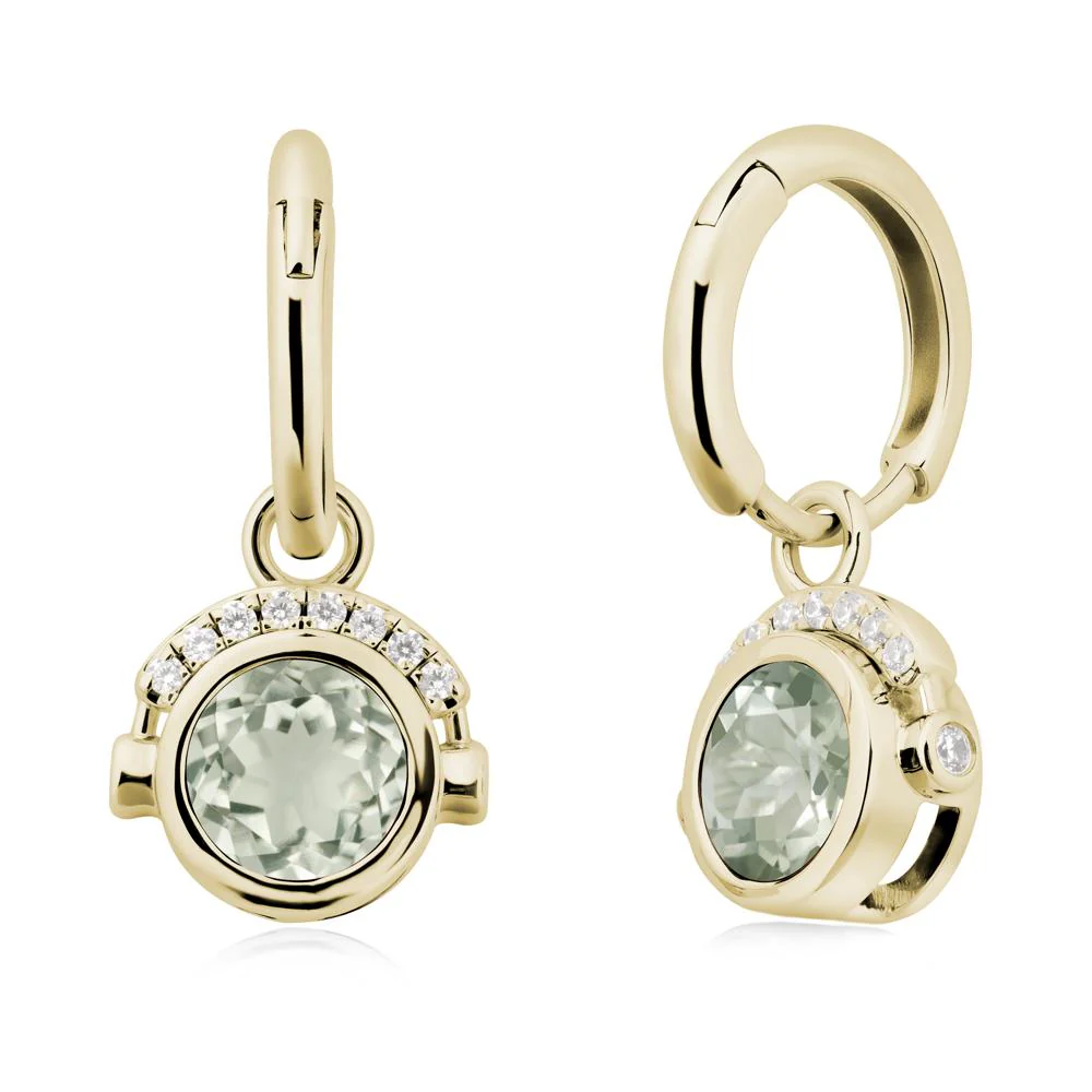 Bezel Green Amethyst Earrings Inspired By Headphones - Image 3