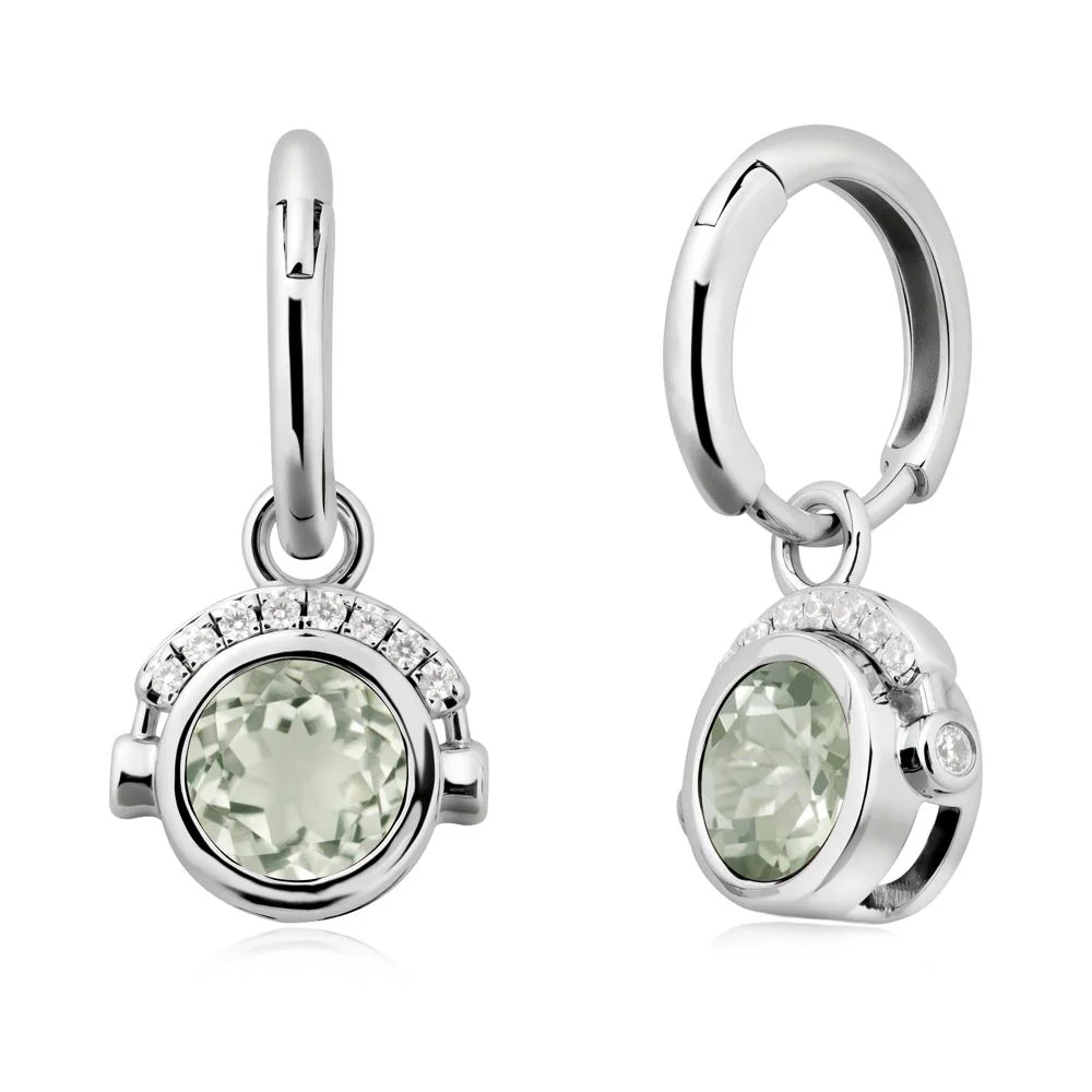 Bezel Green Amethyst Earrings Inspired By Headphones - Image 5
