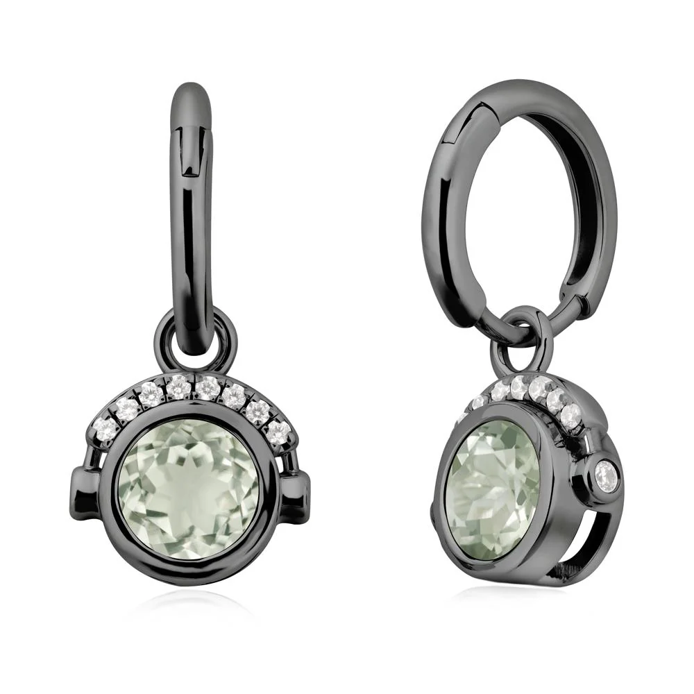 Bezel Green Amethyst Earrings Inspired By Headphones - Image 7