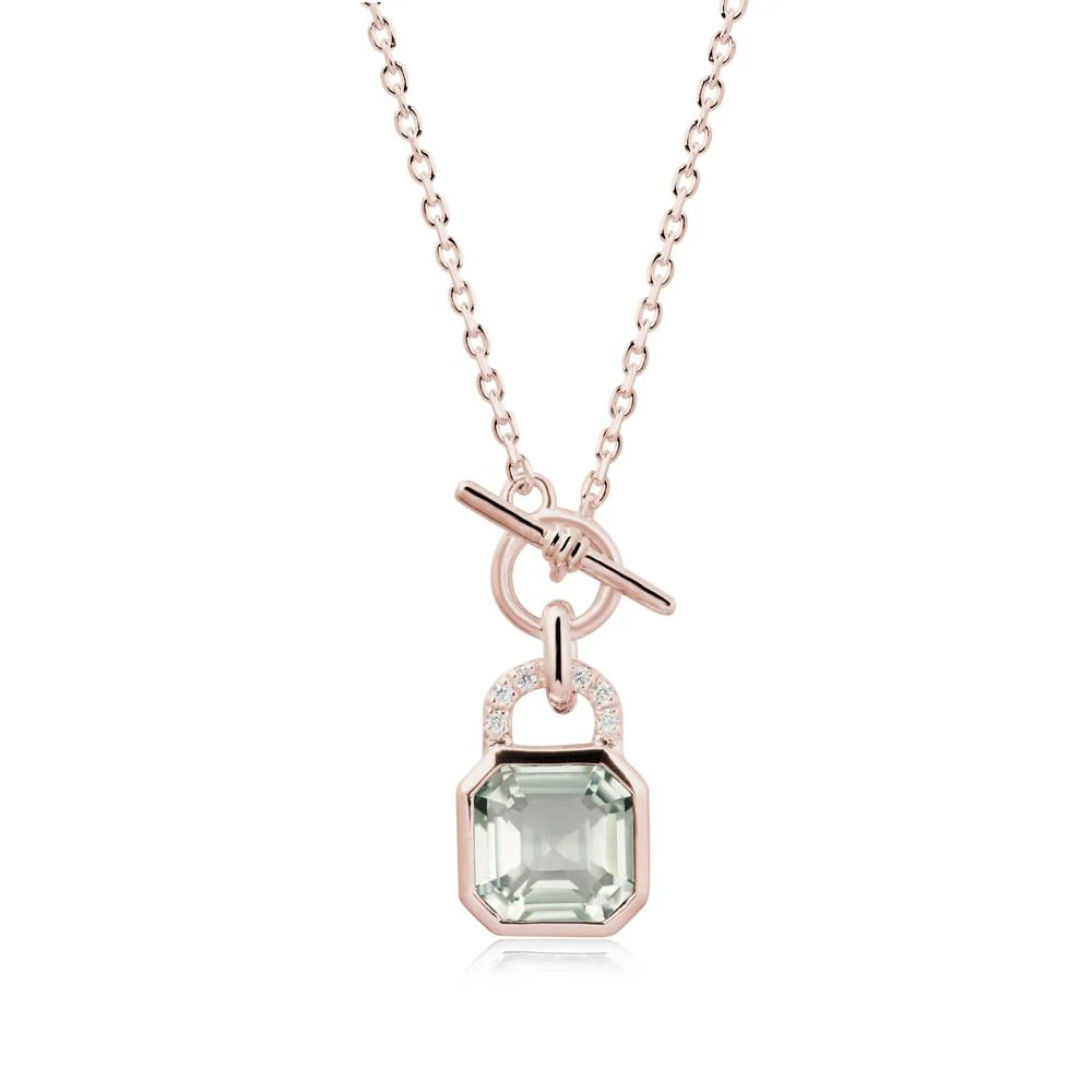 Bezel Green Amethyst Toggle Necklace - Image 2