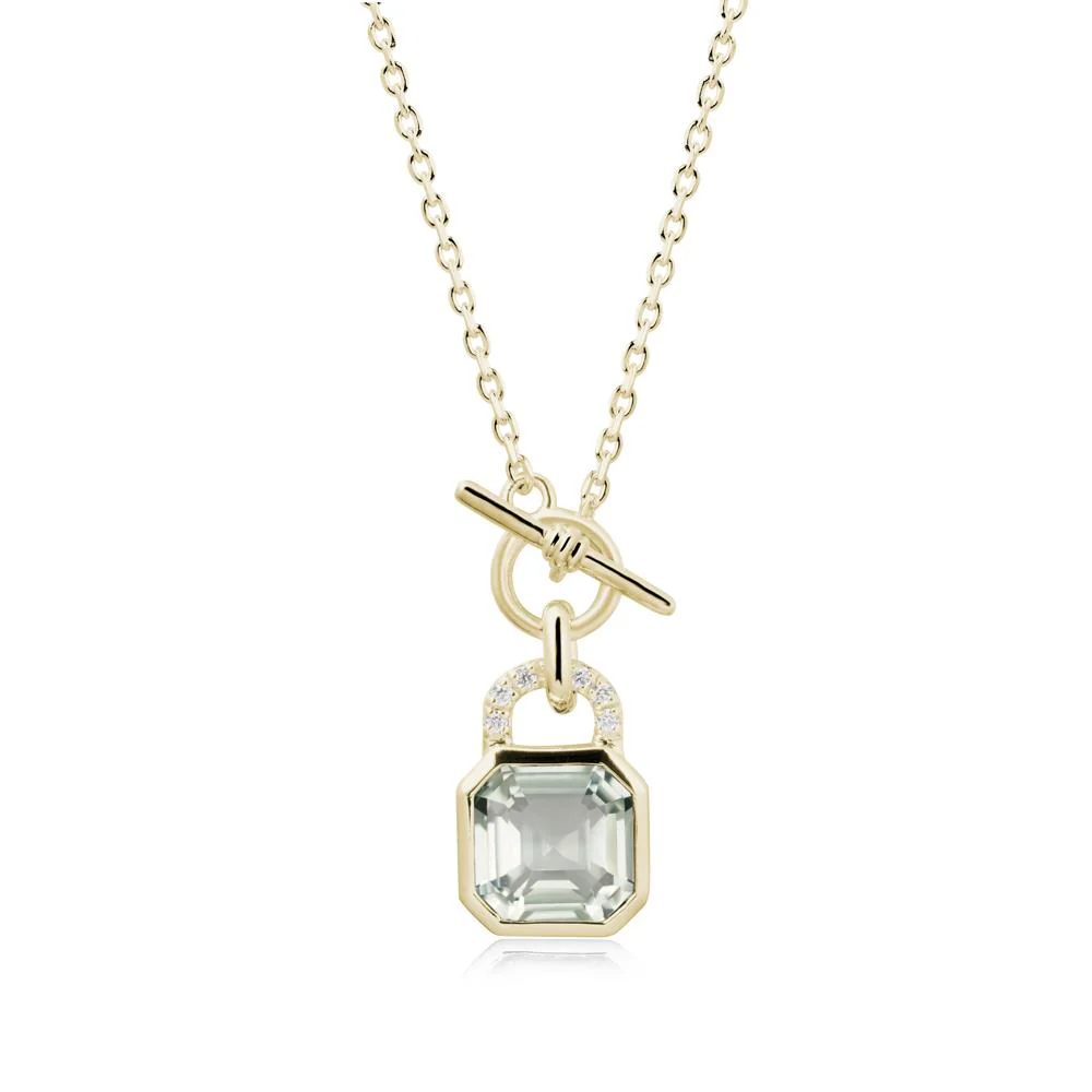Bezel Green Amethyst Toggle Necklace - Image 3