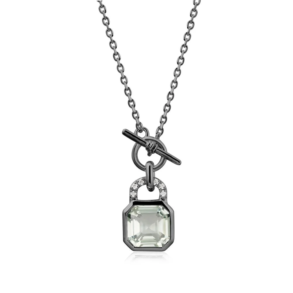 Bezel Green Amethyst Toggle Necklace - Image 7