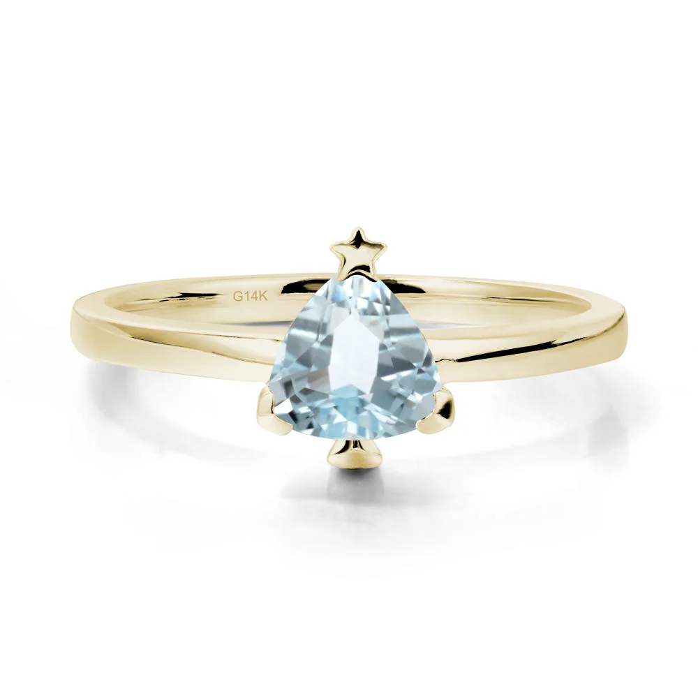 Bezel Minimalist Aquamarine Ring - Image 3