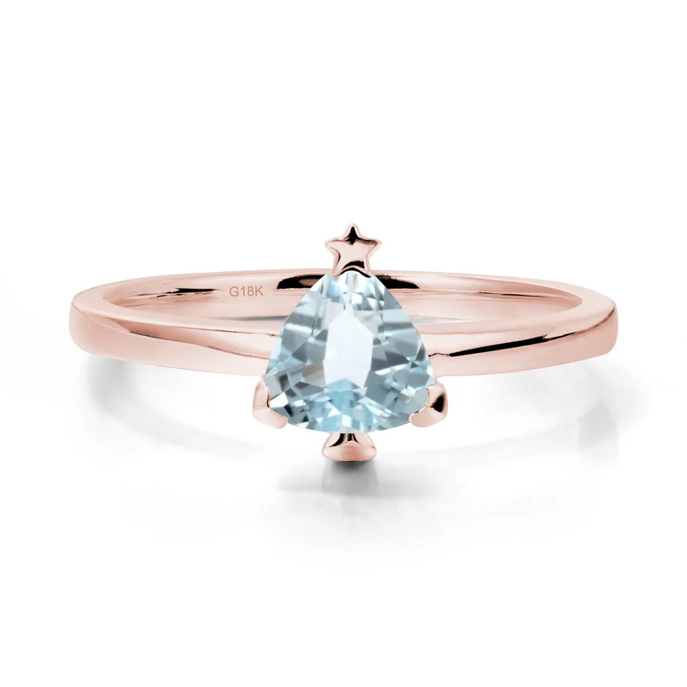 Bezel Minimalist Aquamarine Ring - Image 4
