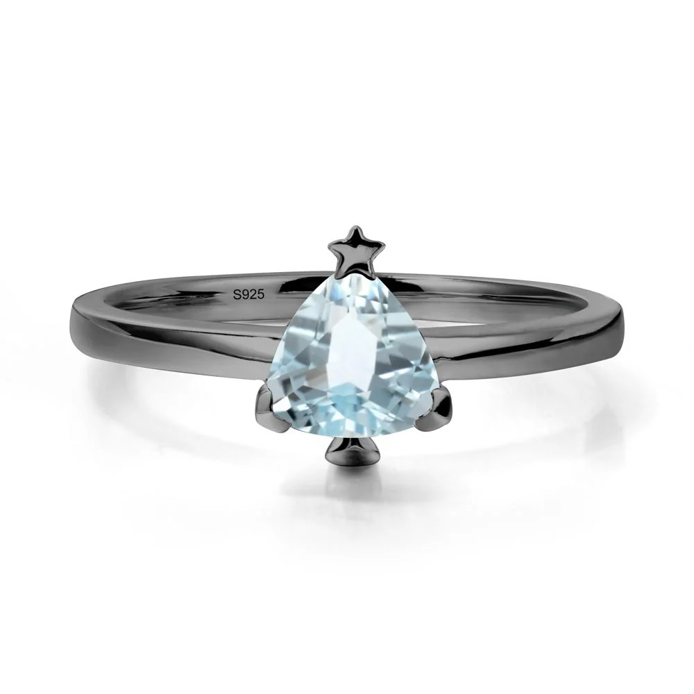 Bezel Minimalist Aquamarine Ring - Image 7