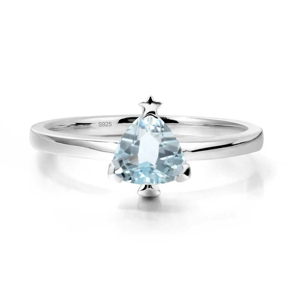 Bezel Minimalist Aquamarine Ring - Image 9