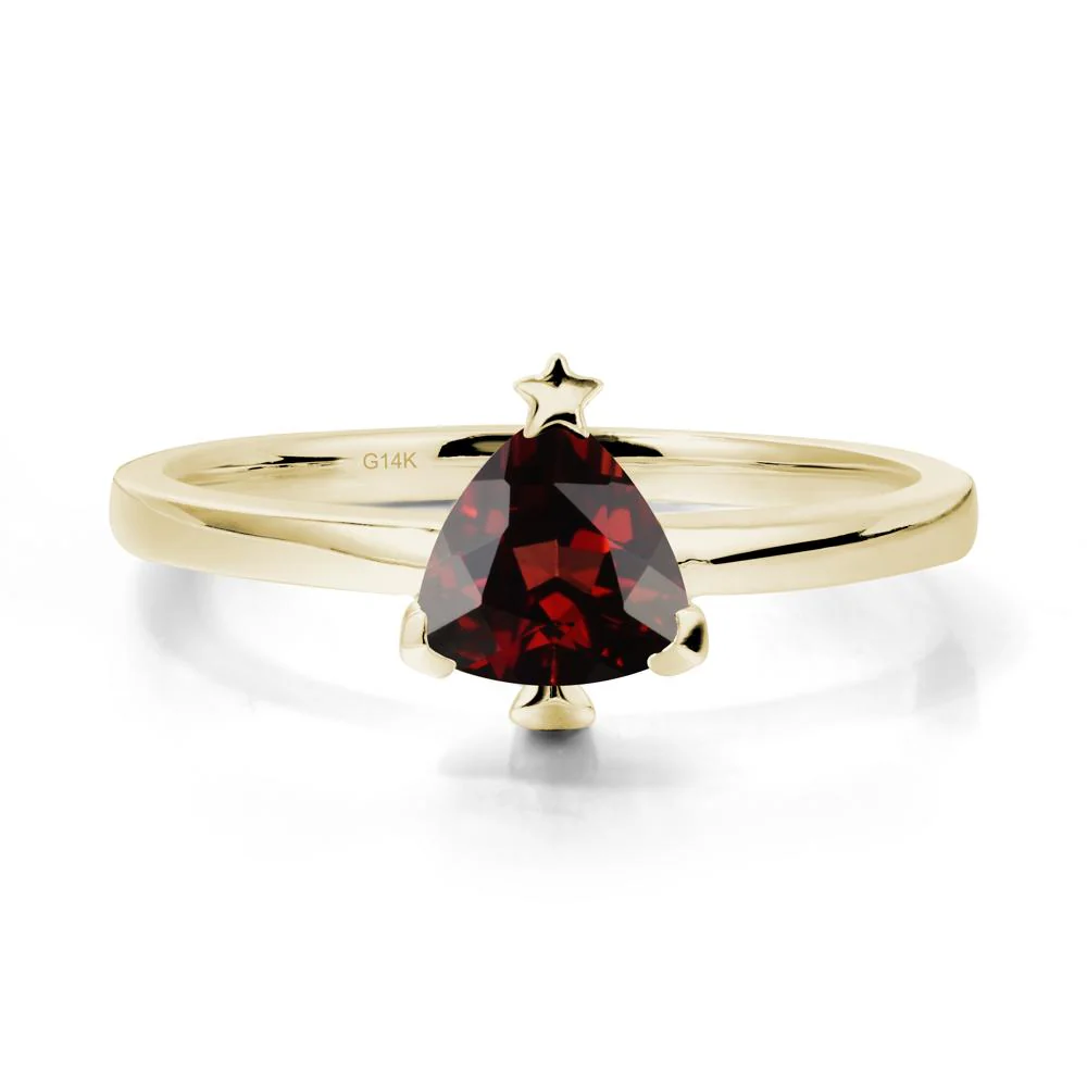 Bezel Minimalist Garnet Ring