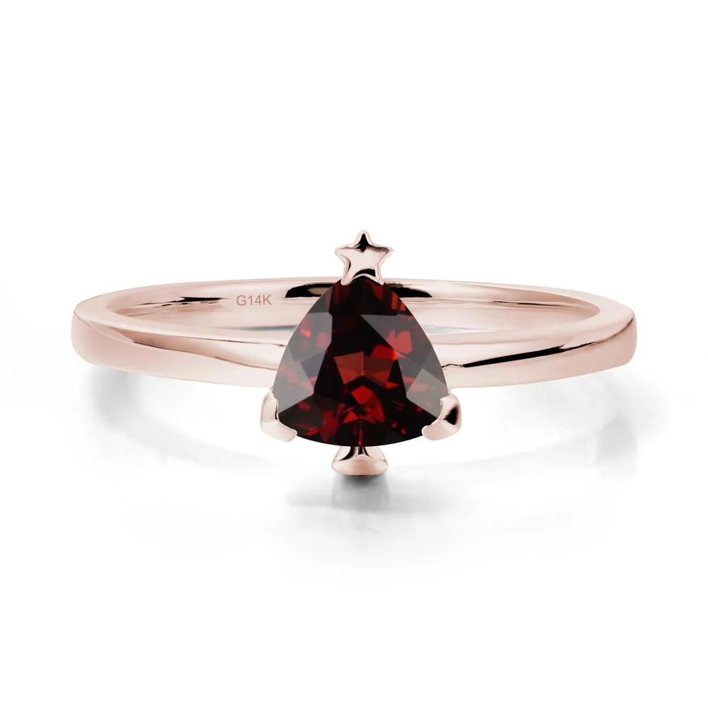 Bezel Minimalist Garnet Ring - Image 2