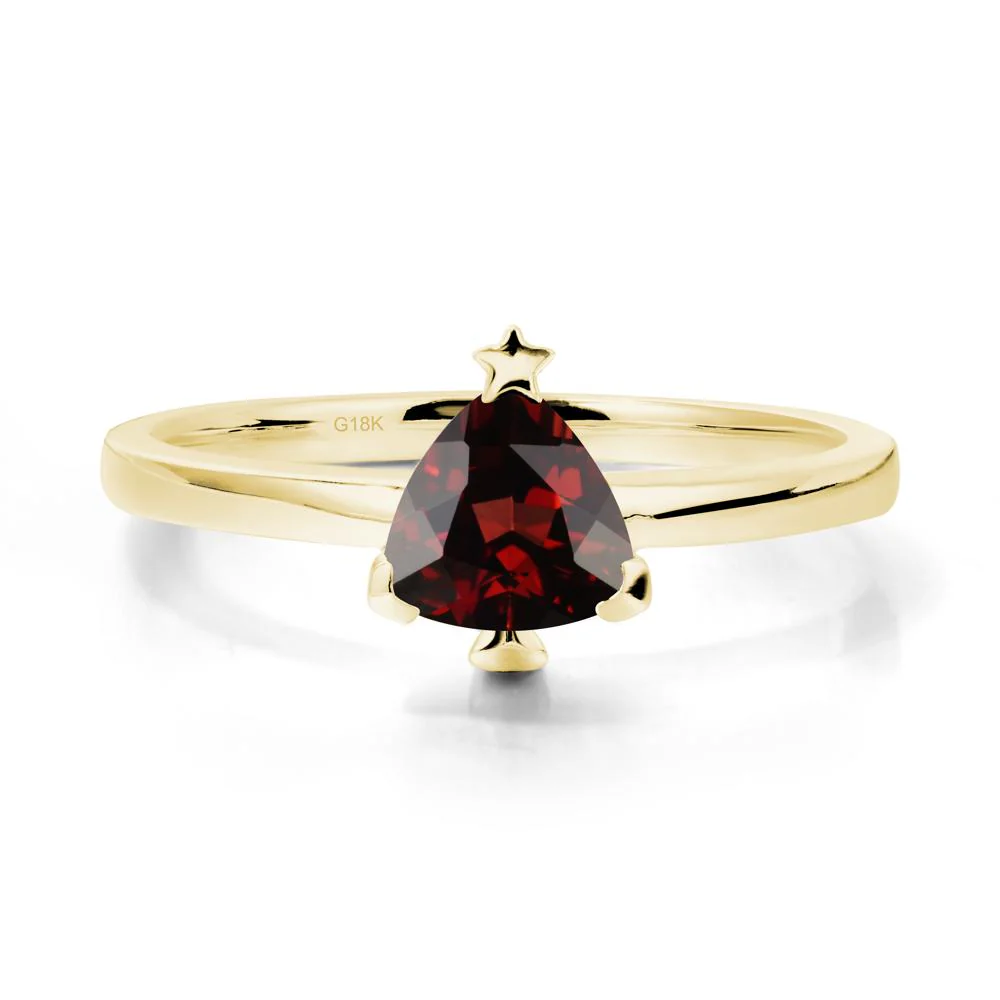 Bezel Minimalist Garnet Ring - Image 6