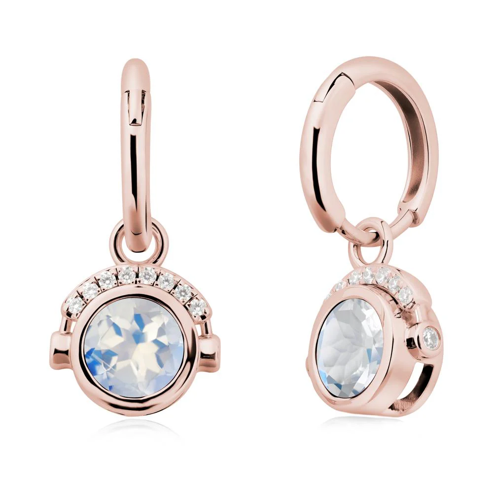 Bezel Moonstone Earrings Inspired By Headphones - Image 4