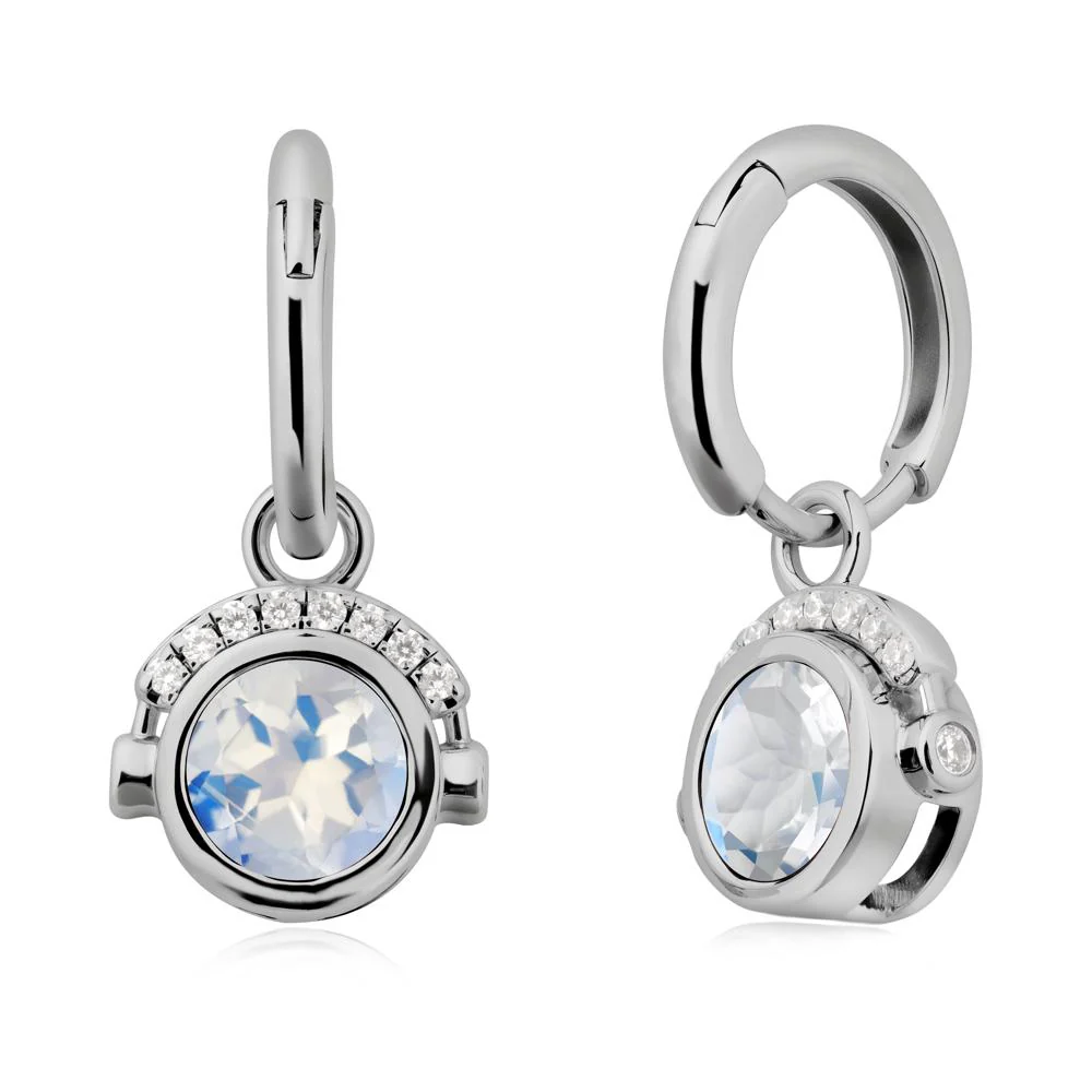 Bezel Moonstone Earrings Inspired By Headphones - Image 8