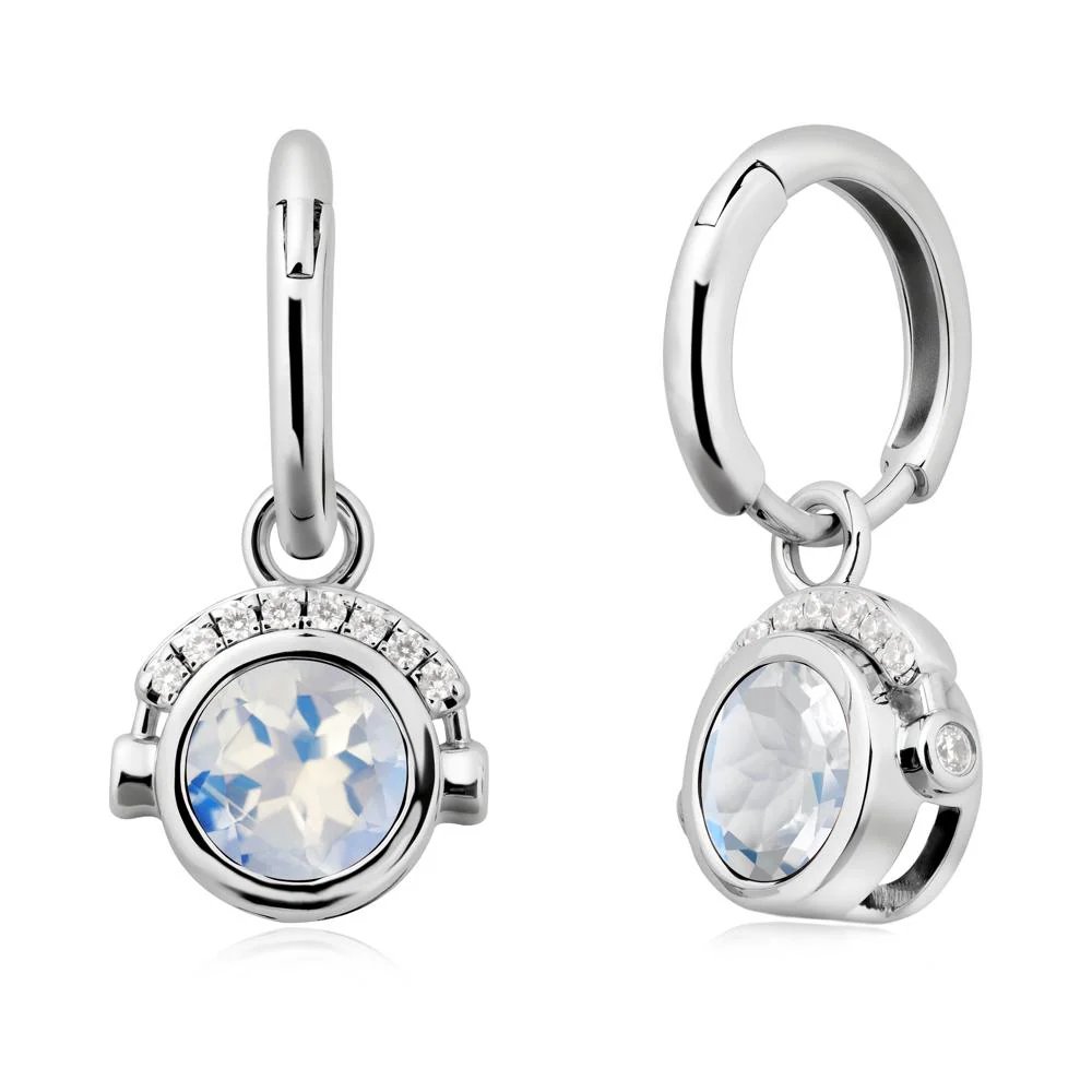Bezel Moonstone Earrings Inspired By Headphones - Image 9