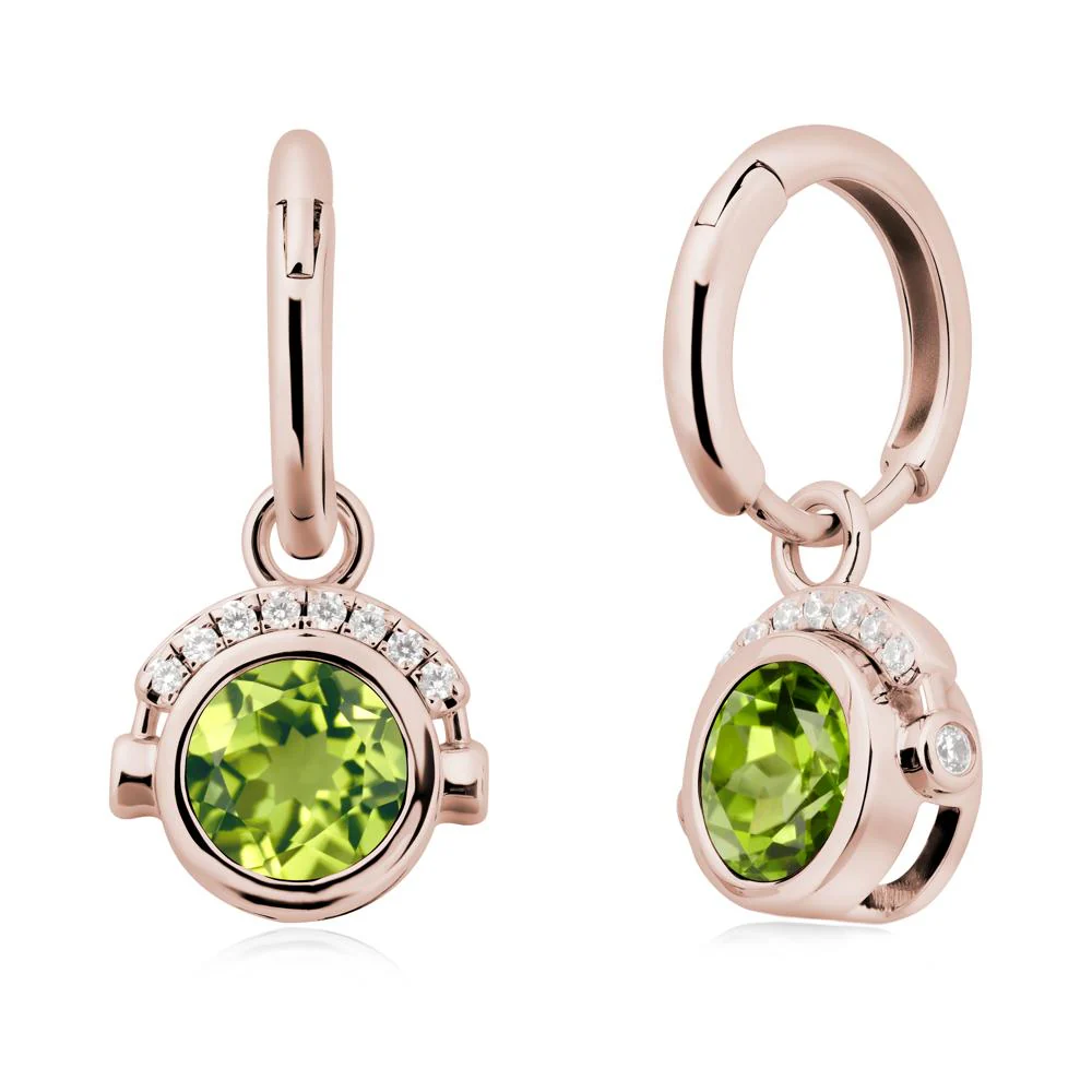 Bezel Peridot Earrings Inspired By Headphones - Image 2