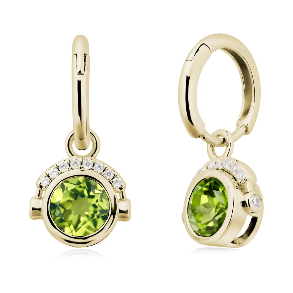 Bezel Peridot Earrings Inspired By Headphones - Image 4