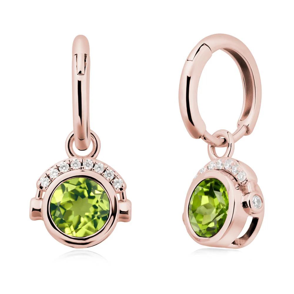 Bezel Peridot Earrings Inspired By Headphones - Image 5