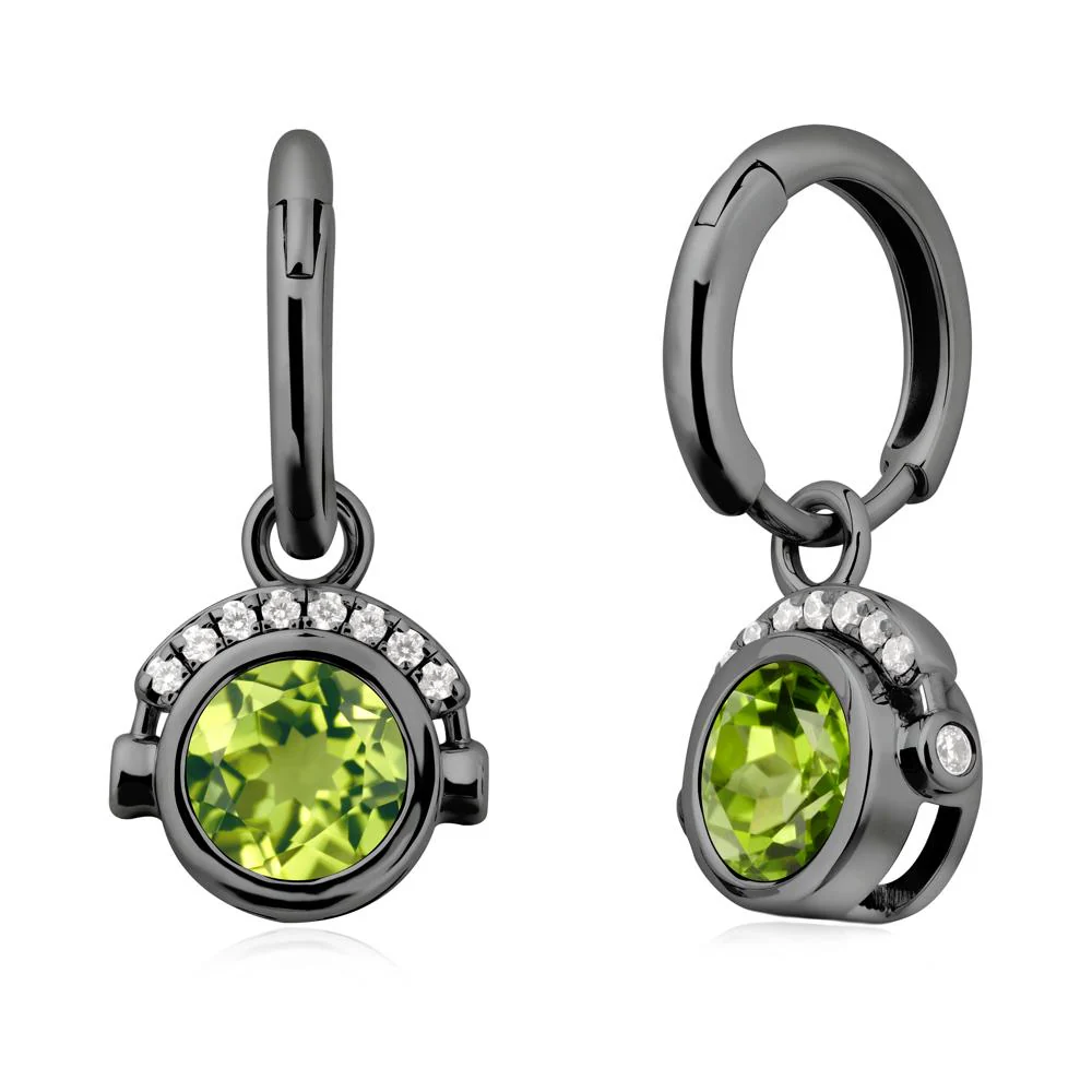 Bezel Peridot Earrings Inspired By Headphones - Image 8