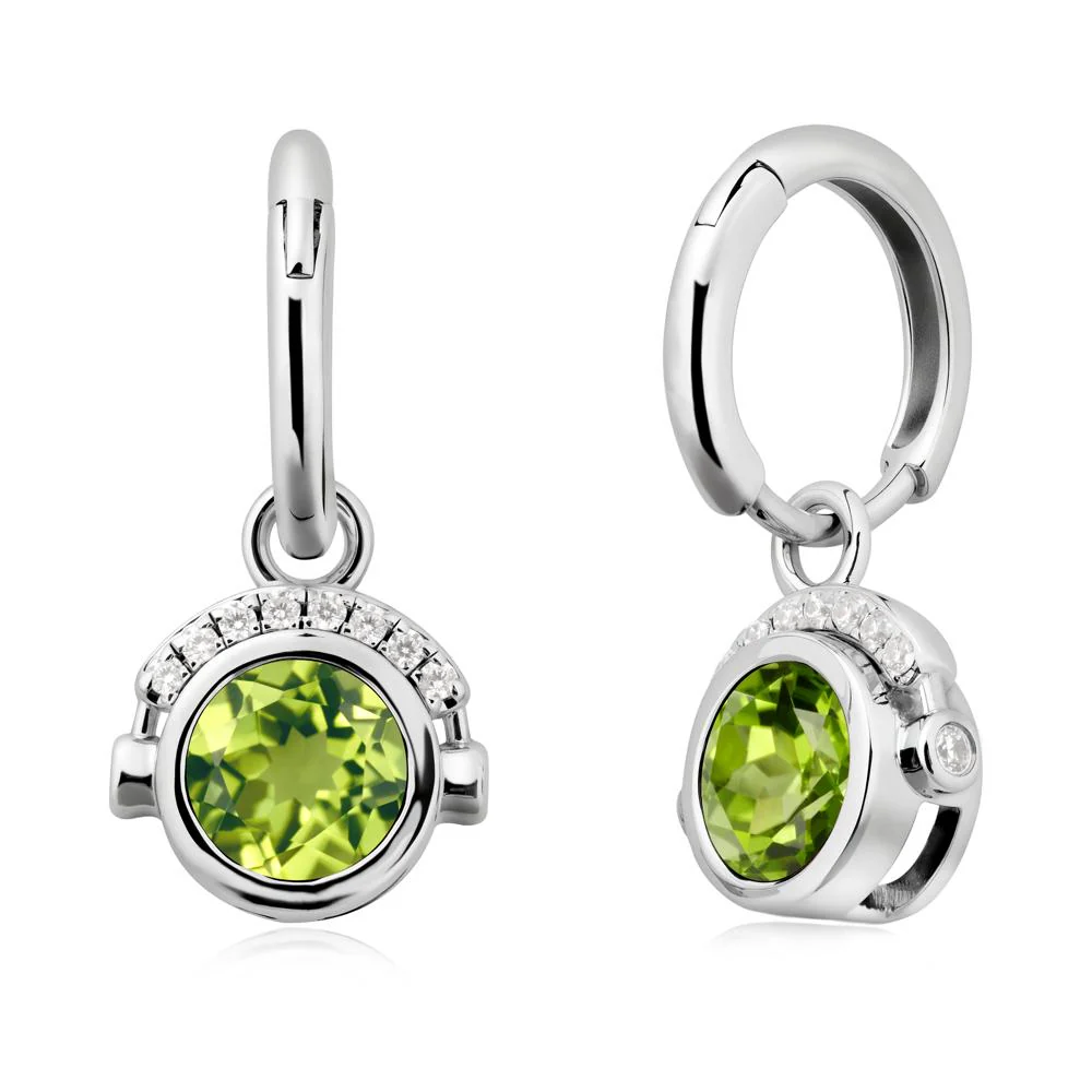 Bezel Peridot Earrings Inspired By Headphones - Image 9