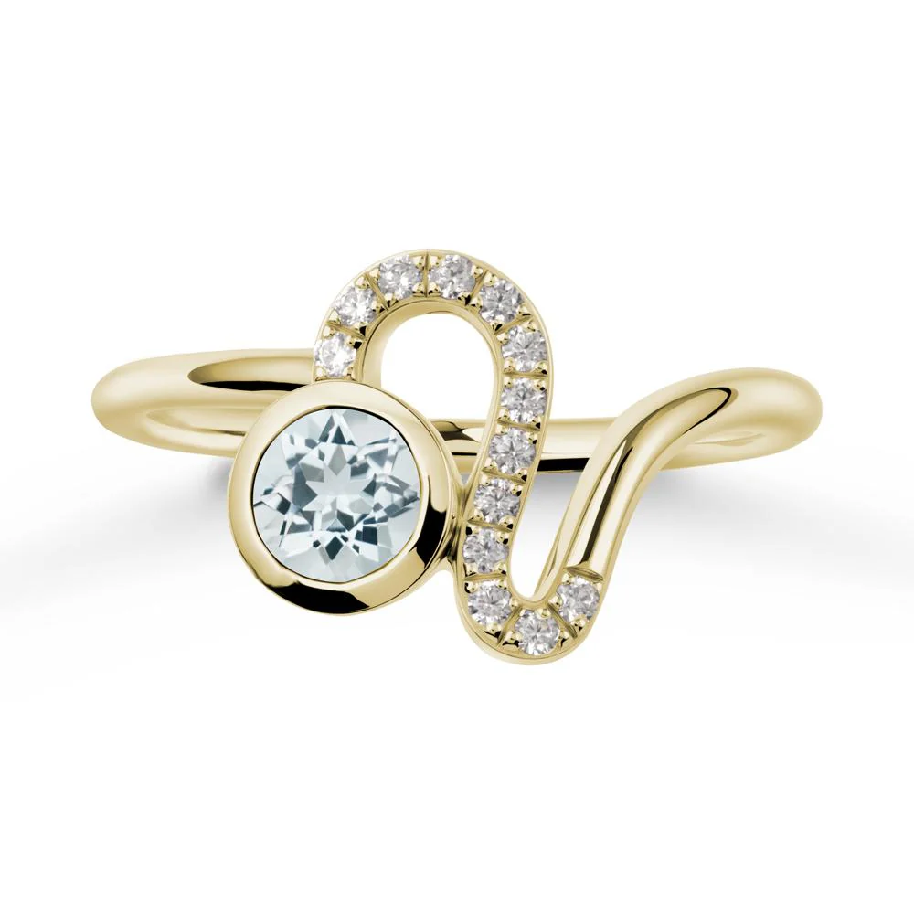 Bezel Round Aquamarine Ring - Image 4