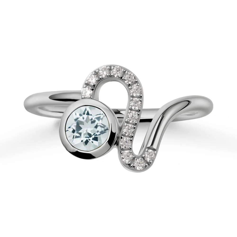 Bezel Round Aquamarine Ring - Image 8