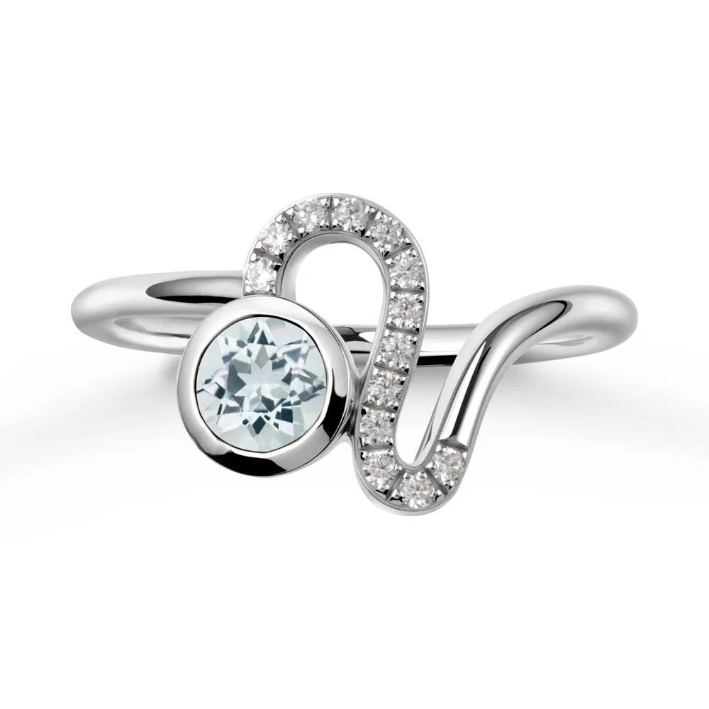 Bezel Round Aquamarine Ring - Image 9