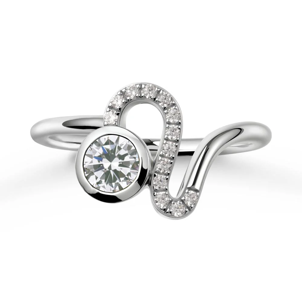 Bezel Round Cubic Zirconia Ring - Image 2