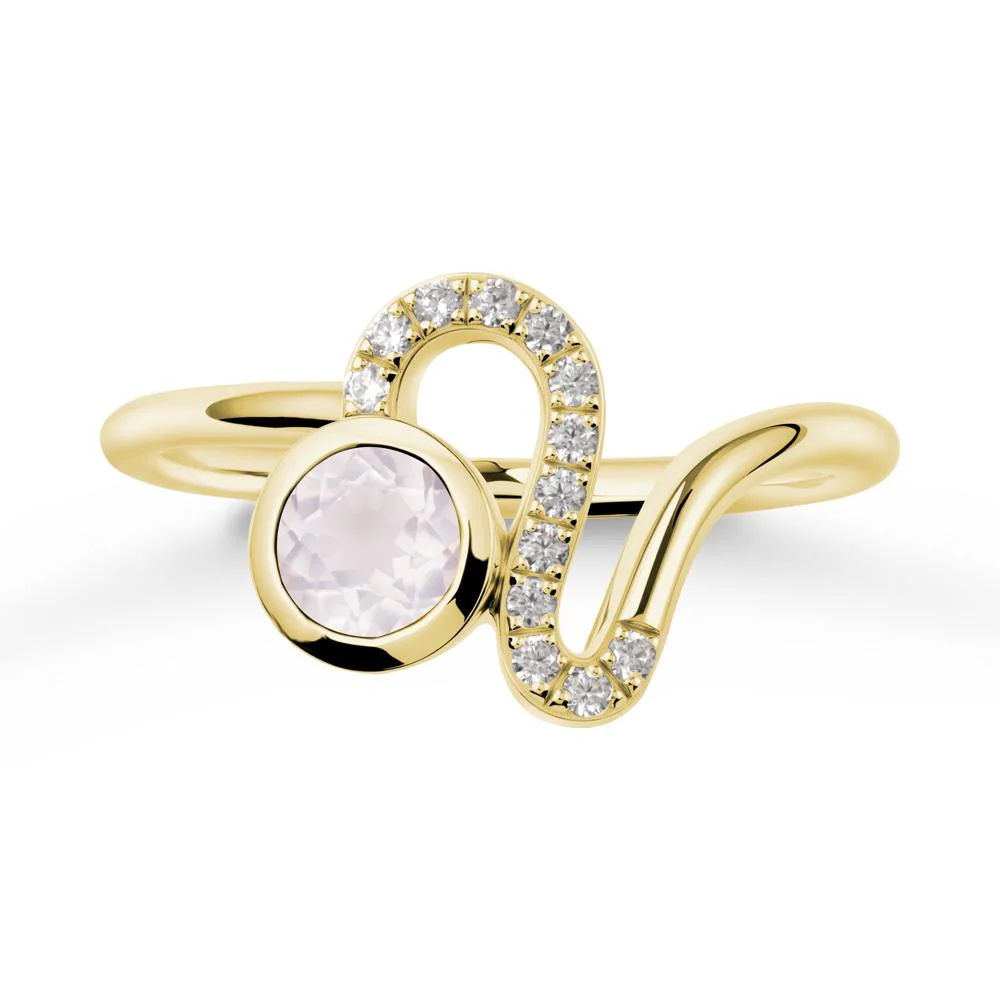 Bezel Round Rose Quartz Ring - Image 7