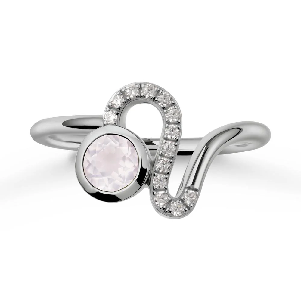 Bezel Round Rose Quartz Ring - Image 9