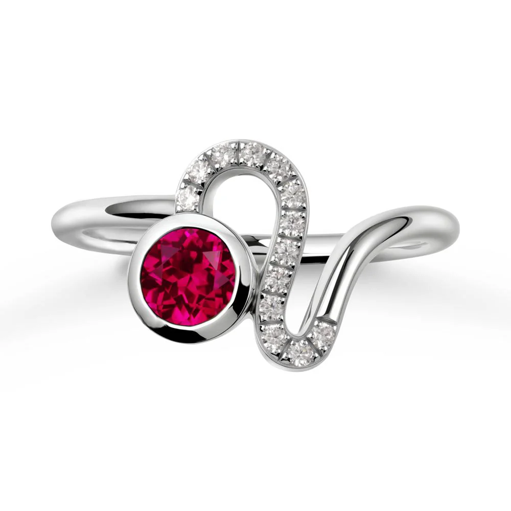 Bezel Round Ruby Ring - Image 5