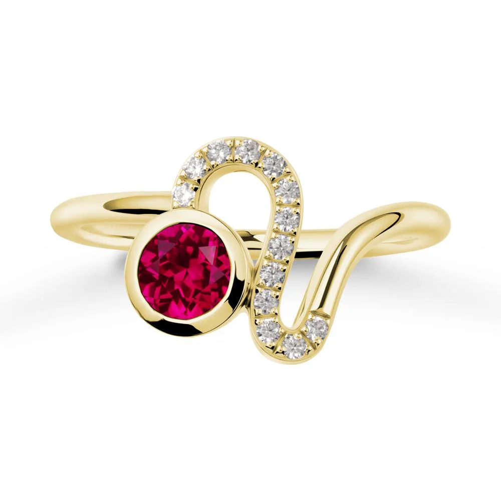 Bezel Round Ruby Ring - Image 6