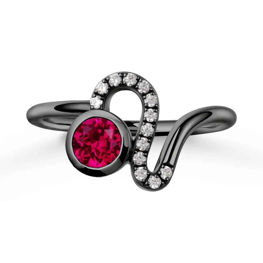 Bezel Round Ruby Ring - Image 7