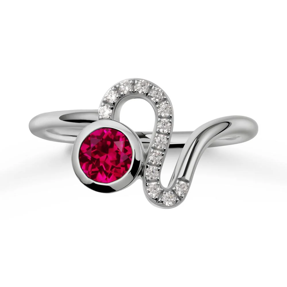 Bezel Round Ruby Ring - Image 8