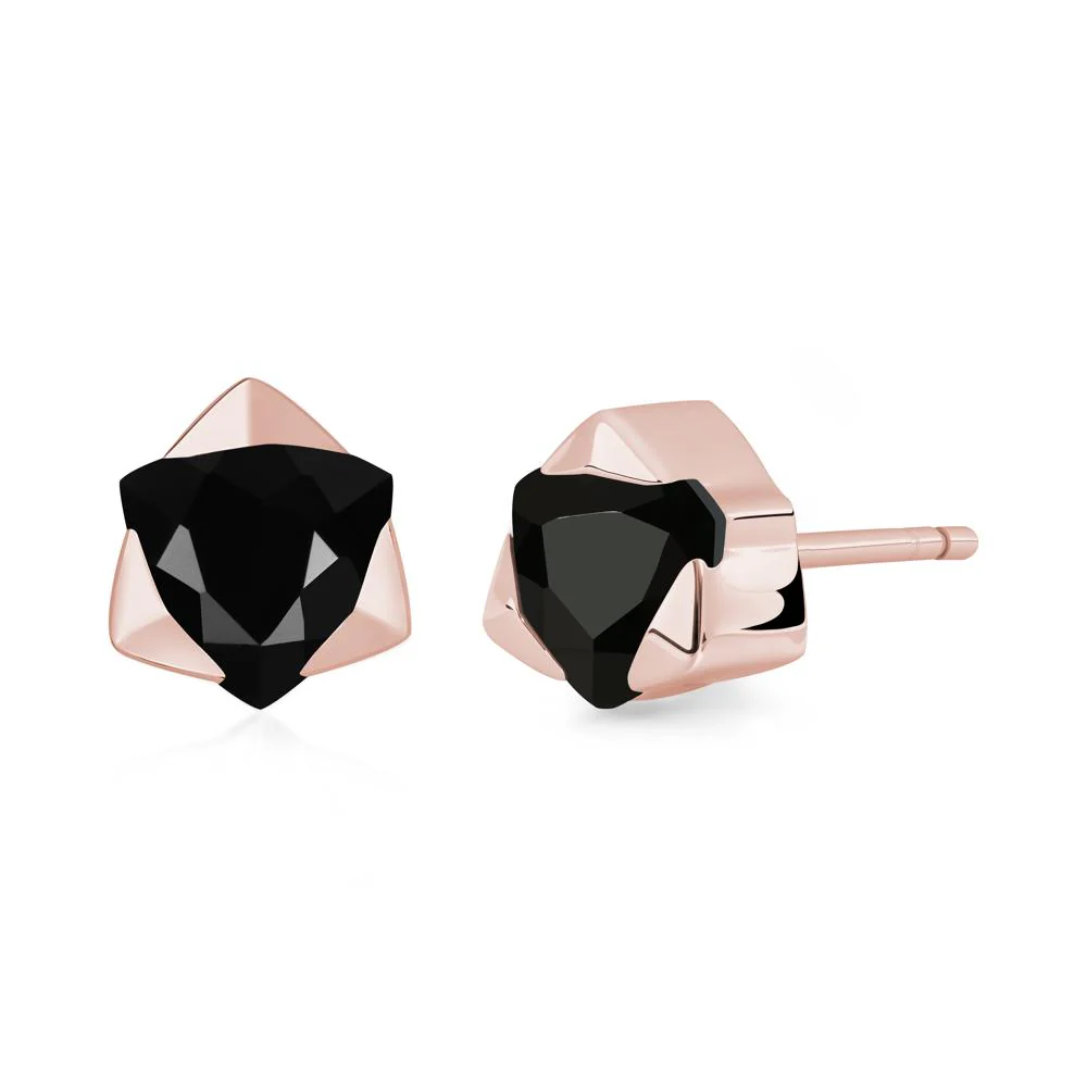 Bezel Set Black Spinel Earrings - Image 5
