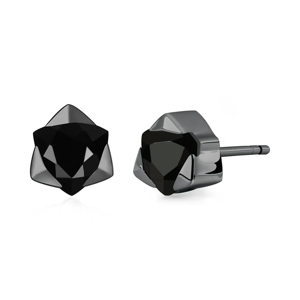 Bezel Set Black Spinel Earrings - Image 8