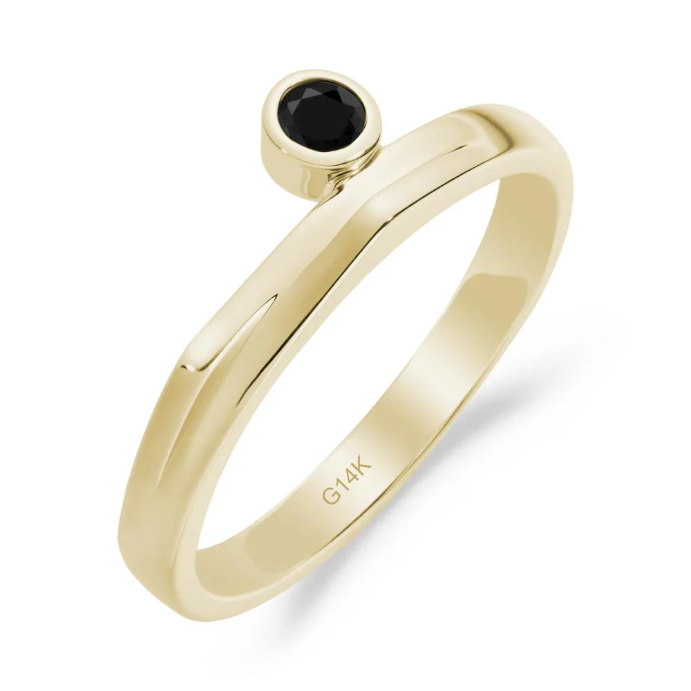 Bezel Set Black Spinel Solitaire Ring - Image 7