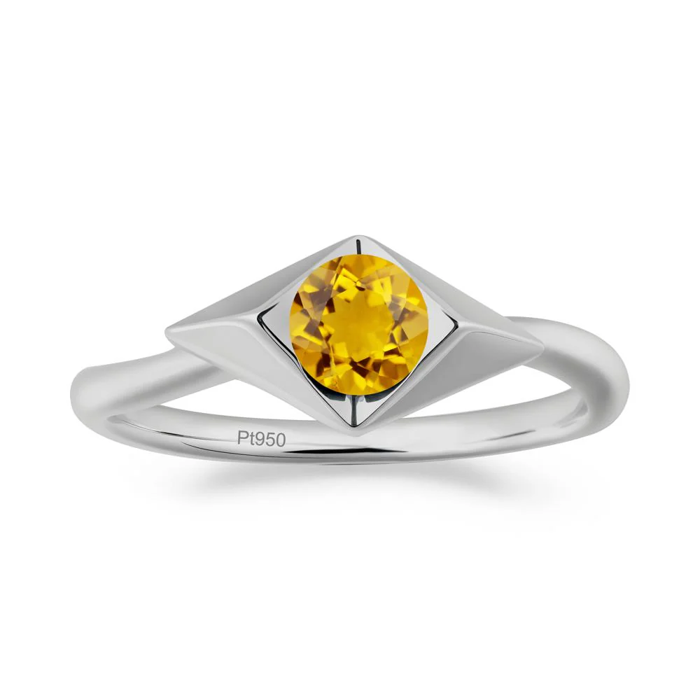 Bezel Set Citrine Ring with Twisted Band - Image 6