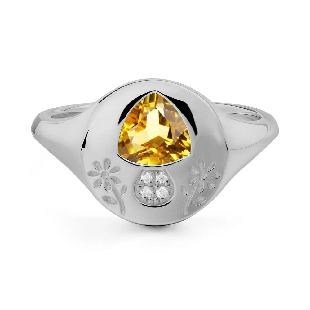 Bezel Set Citrine Signet Ring