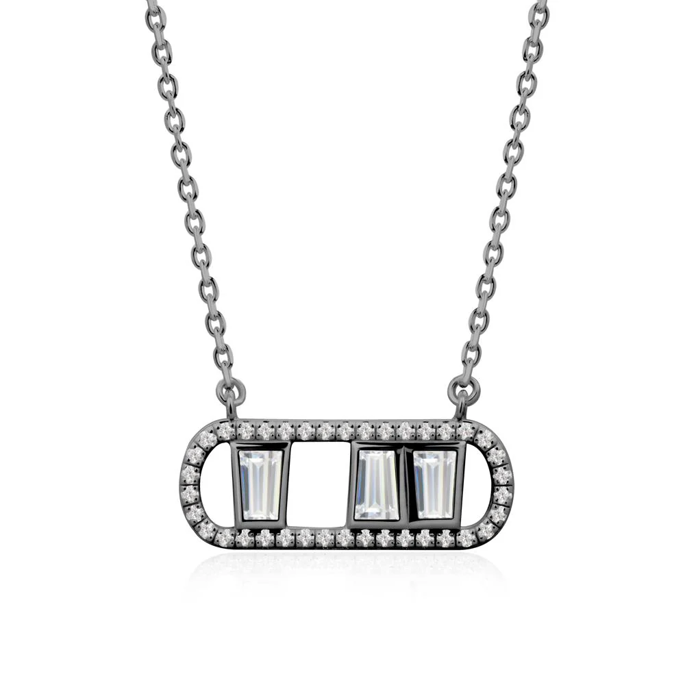 Bezel Set Cubic Zirconia Pendant with Halo - Image 4